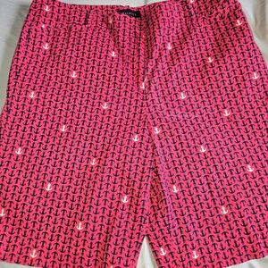 Talbots Women’s Anchor Print Bermuda Shorts Size 16 | Pink Nautical Preppy Summe